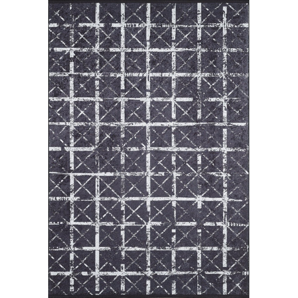 17 Stories Jarid Cotton Machine Washable Striped Rug Wayfair